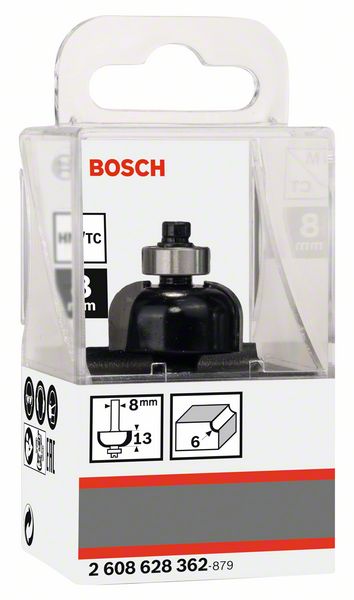 BOSCH Hohlkehlfräser, 8 mm, R1 6 mm, D 24,7 mm, L 13 mm, G 53 mm