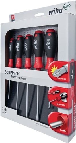 WIHA Schraubendrehersatz 302 HK6 SO 6-tlg.Schlitz/PH Mehrkomponentengriffen WIHA Schraubendrehersatz 302 HK6 SO 6-tlg.Schlitz/PH Mehrkomponentengriffen
