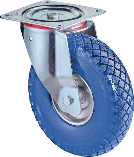 BS ROLLEN Lenkrolle D.260mm Trgf.160kg m.Platte Radkörper STA PU blau BS ROLLEN