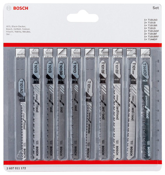 BOSCH Stichsägeblatt-Set Clean Precision, 10-teilig