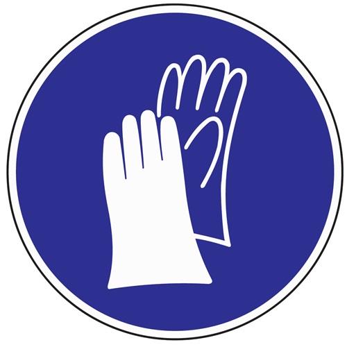 PROMAT Schild Handschutz benutzen D.200mm Kunststoff blau/weiß