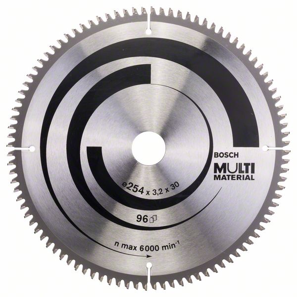BOSCH Kreissägeblatt Multi Material, 254 x 30 x 3,2 mm, 96