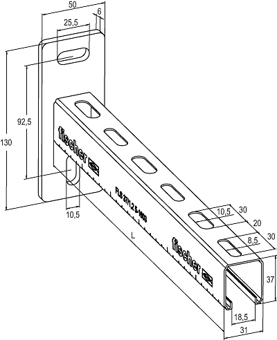 FISCHER Auslegerkonsole ALK 37 - 300