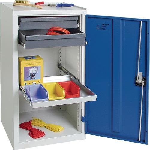 STUMPF Werkzeug-/Beistellschrank H1000xB500xT500mm 2Schubl.,1Bd.lichtgrau/enzianblau