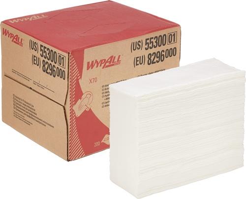WYPALL Wischtuch WypAll® X70 8296 L.ca.426 mmxB.ca.282mm weiß 1-lagig Box WYPALL