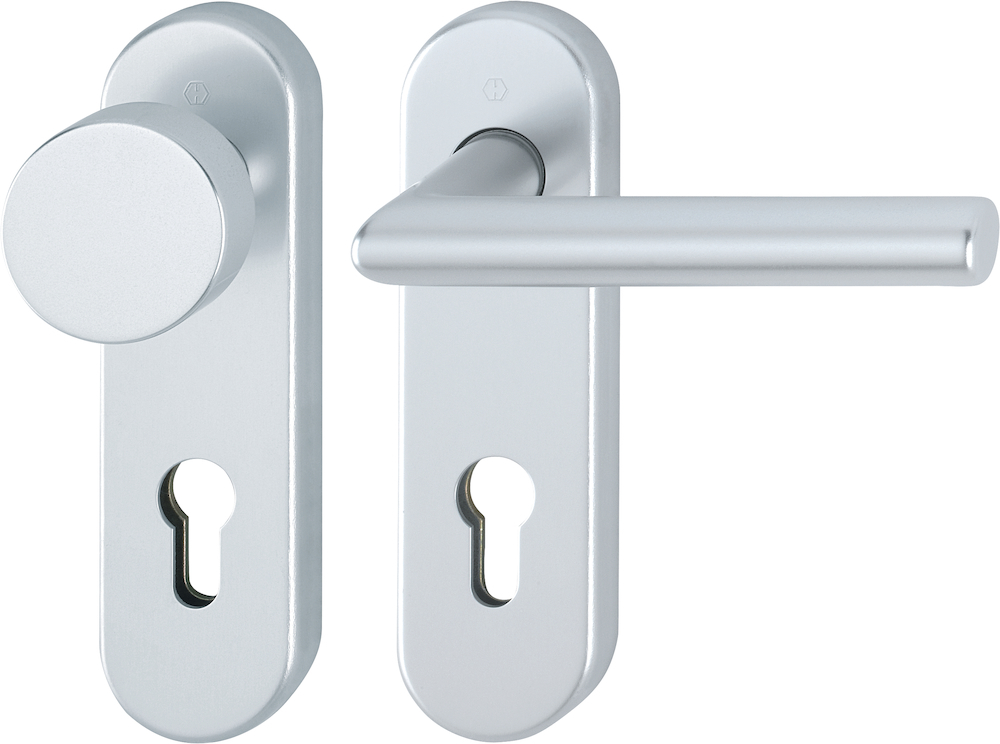 HOPPE® Wechselgarnitur mit Kurzschild Amsterdam 58/353KH/1400, Aluminium, 10724547