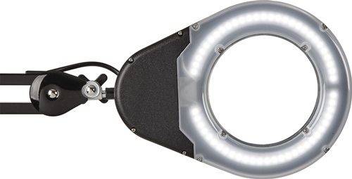 LED-Lupenleuchte Glaslinse 127mm 5Zoll Tischklemme schwarz Abdeckung,runder Kopf