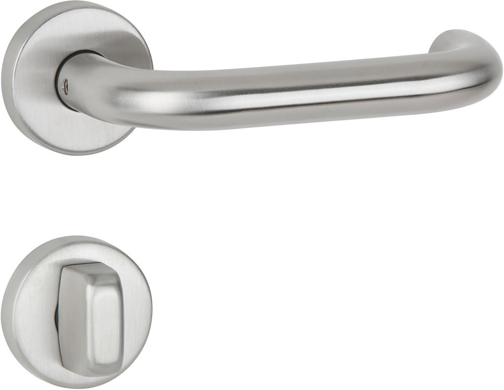 HERMAT Drückergarnitur mit Rosetten BASIC 01 1801/2036.K, Edelstahl