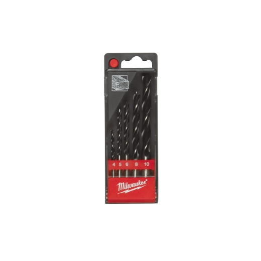 MILWAUKEE 4/5/6/8/10 mm Holzspiralbohrer DIN 7487 E Kassette 5-teilig