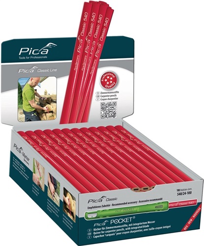 PICA Zimmermannsbleistift Pica Classic 540 L.24cm 2H ungespitzt PICA