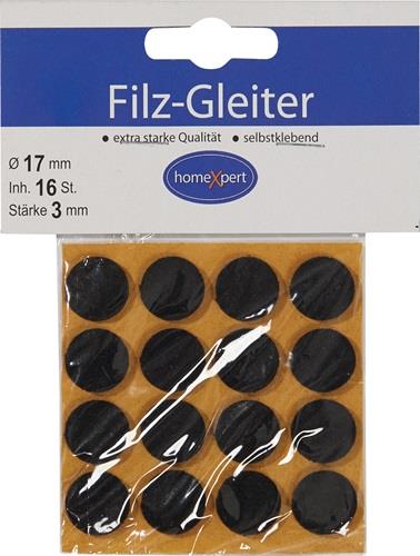 Nordwest Filzgleiter 17mm Filz braun selbstkl.16 St./SB-Karte