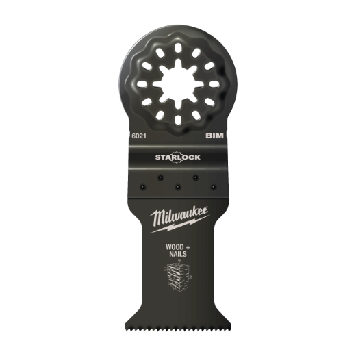 MILWAUKEE 35 x 42 mm Multitool Starlock Bi-Metall Tauchsägeblatt für Schnitte in Holz mit Nägeln