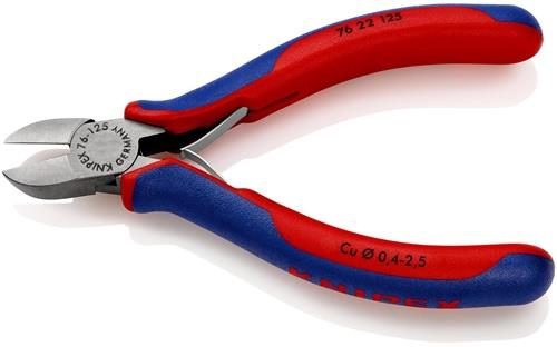 KNIPEX Seitenschneider L.125mm Form 2 Facette nein Kopf pol.Mehrkomp.-Hüllen KNIPEX