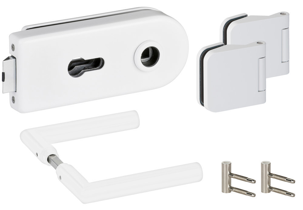 HERMAT Ganzglastürschloss-Set VENEZIA 6013/6315/1802/HZ, Aluminium