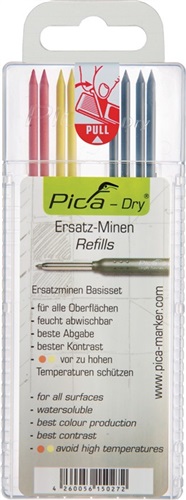 PICA Minenset Pica-Dry 4x schwarz,2x rot,2x gelb feucht abwischbar 8 Minen/Set