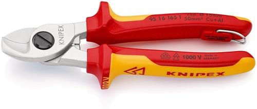 KNIPEX Kabelschere L.165mm Kopf verchr.VDE m.Öse Mehrkomp.-Hüllen Form 1 KNIPEX