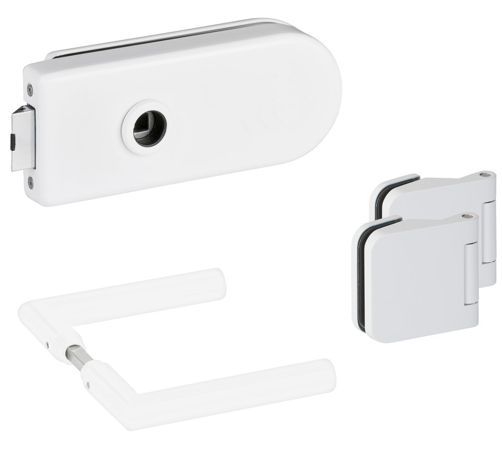 HERMAT Ganzglastürschloss-Set VENEZIA 6011/6315/1802, Aluminium