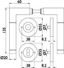 aptec Drückergarnitur mit Rosetten SPACE 1114.KL/2073 MI, Edelstahl aptec Drückergarnitur mit Rosetten SPACE 1114.KL/2073 MI, Edelstahl