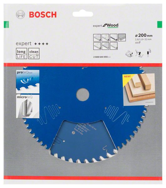 BOSCH Kreissägeblatt Expert for Wood, 200 x 32 x 2,8 mm, 48