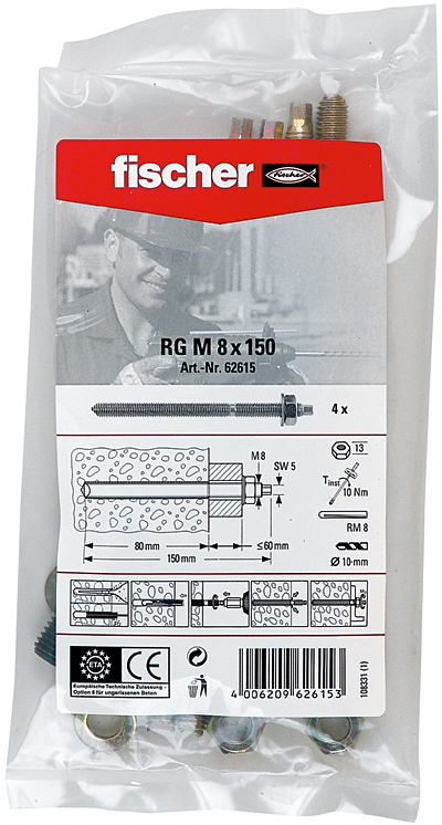FISCHER Ankerstange RG M8x150 B (4) FISCHER Ankerstange RG M8x150 B (4)