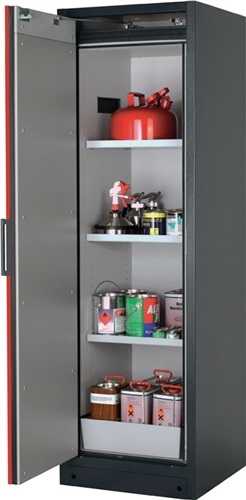 ASECOS Sicherh.-Schrank Typ 90 H1953xB599xT615mm grau/rot Vollblechtüren