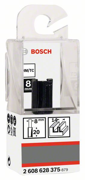 BOSCH Nutfräser Standard for Wood, 8 mm, D1 14 mm, L 20 mm, G 51 mm