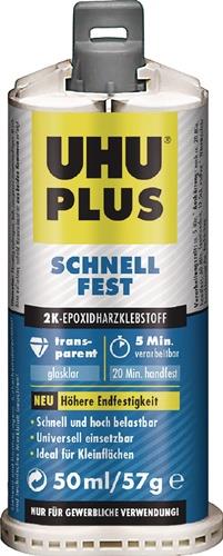UHU 2K-Epoxidharzklebstoff PLUS SCHNELLFEST 57g farblos Doppelkart.UHU