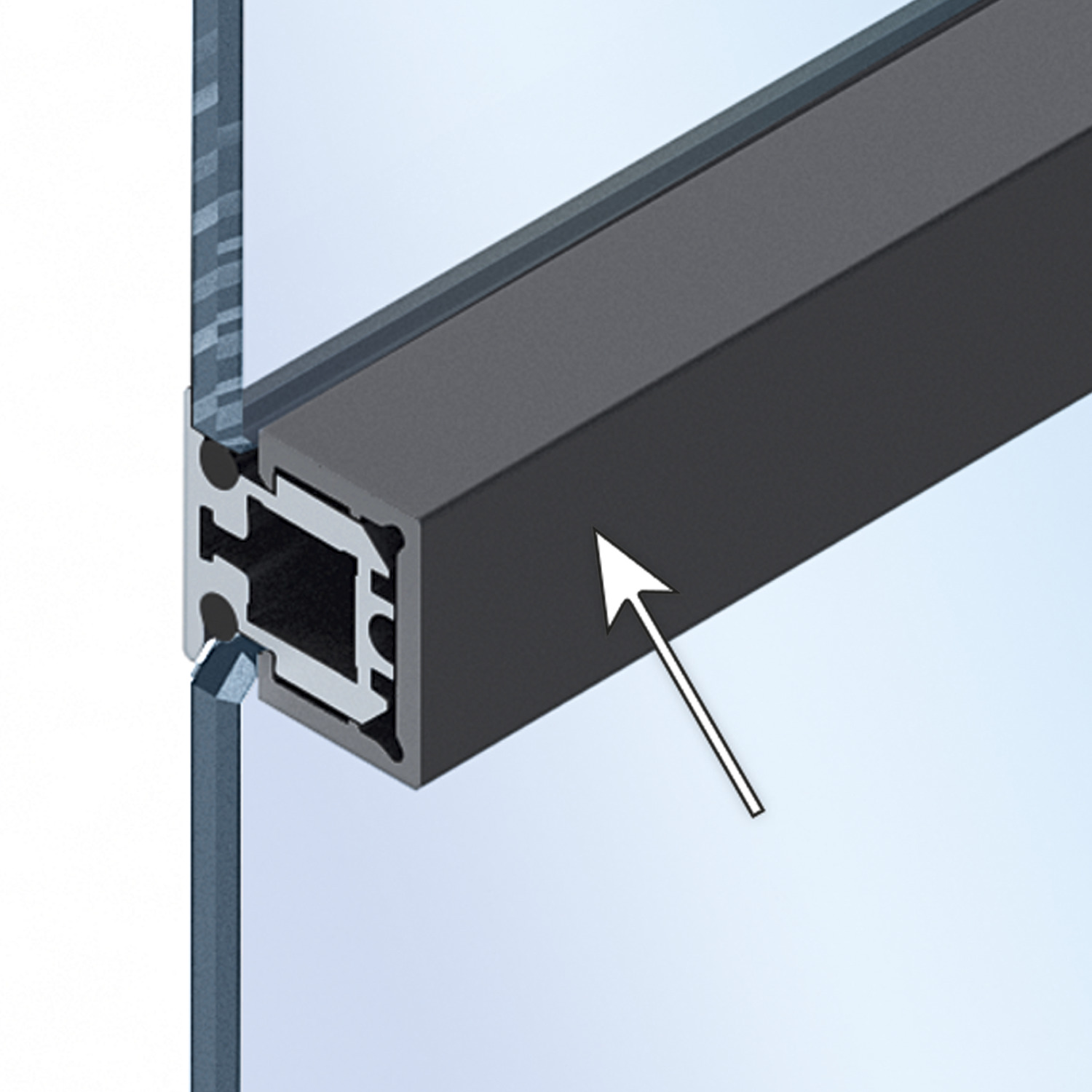 HETTICH Cadro Clip-Mittelprofil schwarz matt, 9303922