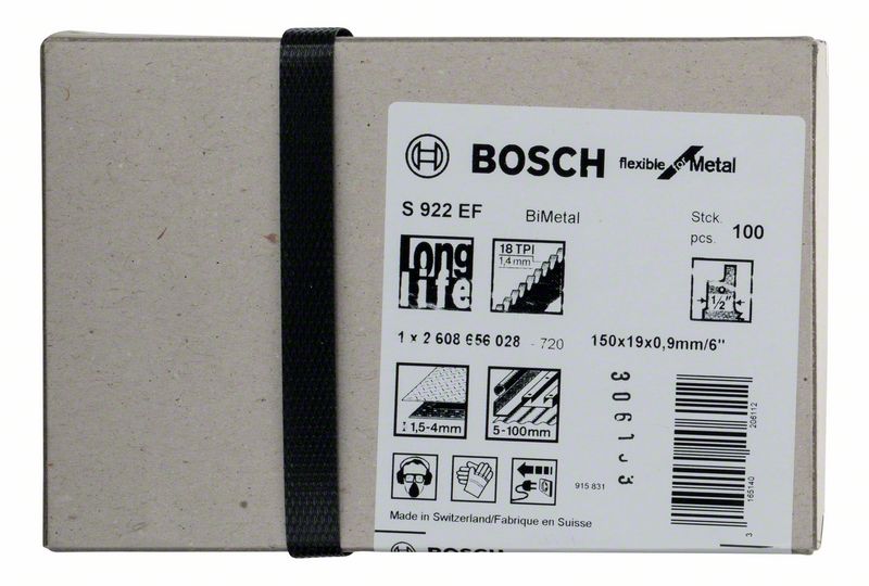 BOSCH Säbelsägeblatt S 922 EF, Flexible for Metal, 100er-Pack
