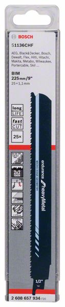 BOSCH Säbelsägeblatt S 1136 CHF, Endurance for Heavy Metal, 25er-Pack BOSCH Säbelsägeblatt S 1136 CHF, Endurance for Heavy Metal, 25er-Pack