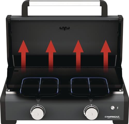 CAMPINGAZ Gasgrill Plancha Onyx 2 Cook 2 Blue Flame Brenner (Edelstahl) CAMPINGAZ