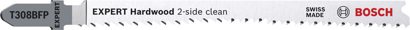BOSCH EXPERT ‘Hardwood 2-side clean’ T 308 BFP Stichsägeblatt, 3 Stück. Für Stichsägen