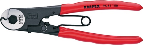 KNIPEX Bowdenzugschneider Gesamt-L.150mm Drahtseil-Ø 3mm pol.Ku.-Überzug KNIPEX