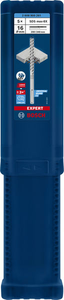 BOSCH EXPERT SDS max-8X Hammerbohrer, 16 x 200 x 340 mm, 5 Stück. Für Bohrhämmer