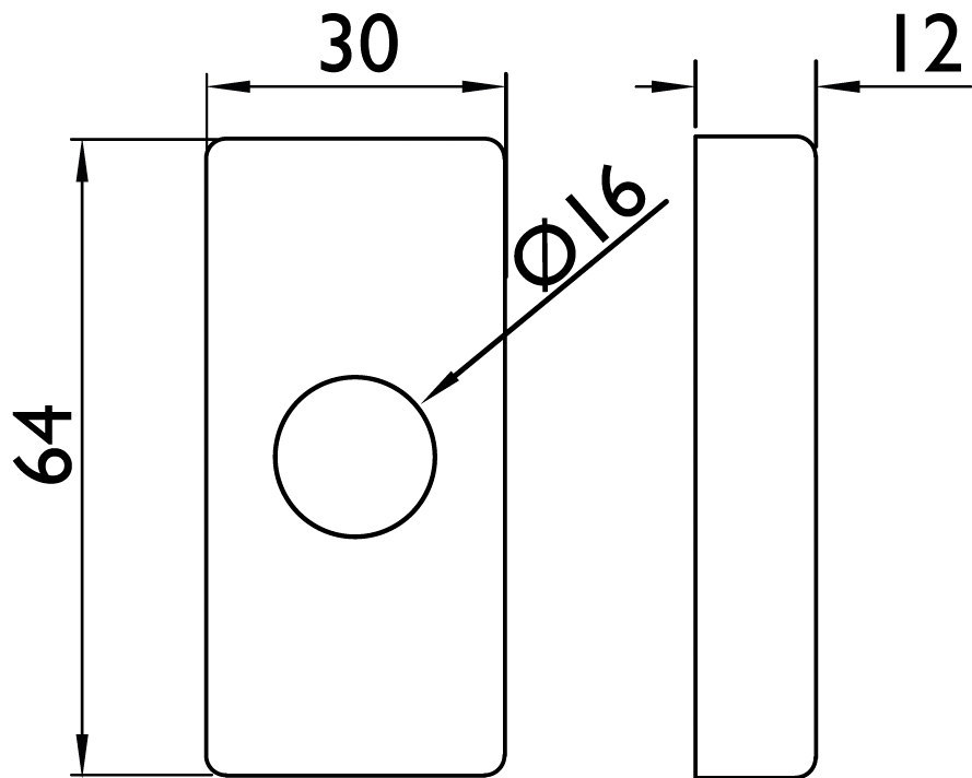 HERMAT Abdeckrosette DK, kantig, Edelstahl