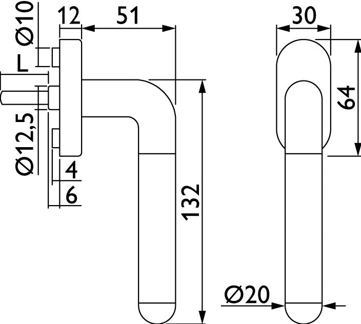 HERMAT Fenstergriff CLUB 1110, Materialkombination