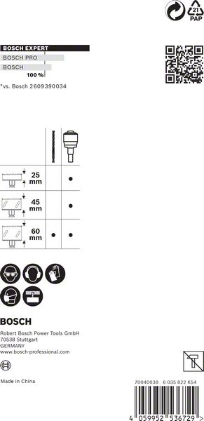 BOSCH EXPERT Power Change Plus Adapter, 11 mm, TCT-Bohrer, 8,5 x 105 mm, 2-tlg.. Für Dreh- und Schlagbohrer