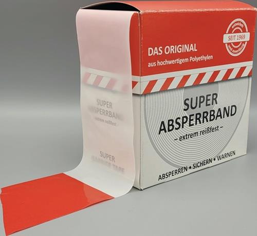 KELMAPLAST Absperrband L.100m B.80mm rot/weiß geblockt 100m/Karton KELMAPLAST