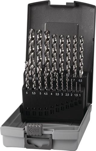 TECWERK Spiralbohrersatz DIN 338 Typ UNI D.1-10x0,5mm HSS-Co 19-tlg.Ku.-Kass.TECWERK