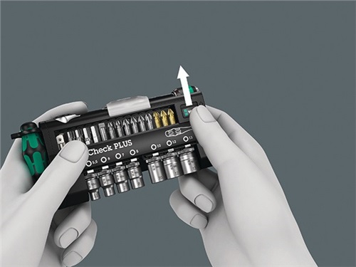 WERA Bit-/Steckschlüsselset Tool-Check 38-tlg.Schlitz/PH/PZD/T/Knarre/7 Nüsse