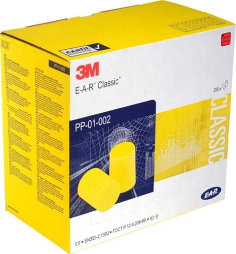 3M Gehörschutzstöpsel E-A-R™Classic™ EN 352-2:2020 SNR 31 dB 250 Paar/Kissenpackung