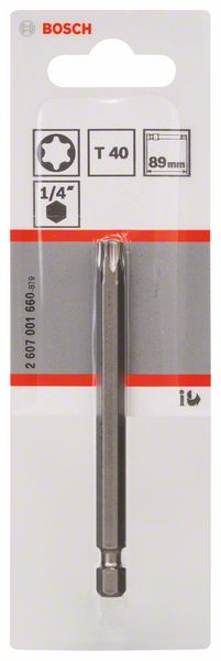 BOSCH Schrauberbit Extra-Hart T40, 89 mm, 1er-Pack