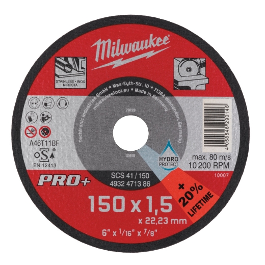 MILWAUKEE SCS41 1 mm Metalltrennscheibe PRO+ 150 mm