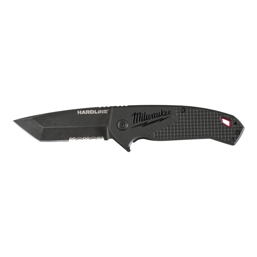 MILWAUKEE 75 mm Klingenlänge mit partiellem Wellenschliff HARDLINE Premium-Klappmesser