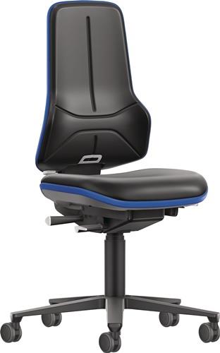 BIMOS Arbeitsdrehstuhl Rl.Kunstlederpolster schwarz blau 470-640mm BIMOS