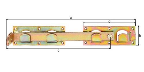 GAH Doppeltorüberwurf L/R verwendbar 423x70x180x333mm Loch-Ø5mm 12 GAH