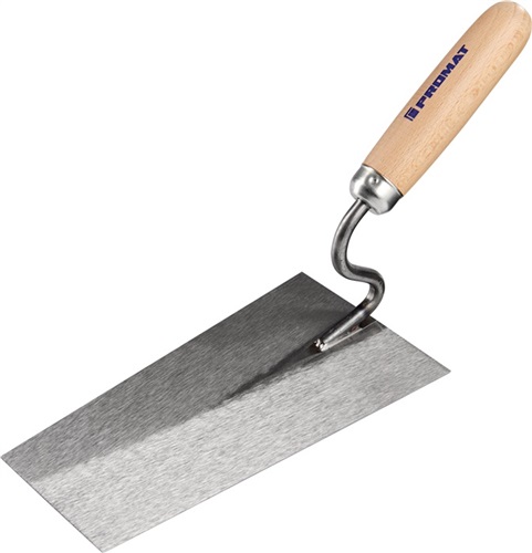 PROMAT Maurerkelle L.200mm B.140mm m.Buchenholzheft,S-Hals gehär.Stahl,geschl.PROMAT