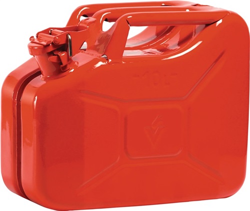 VALPRO Kraftstoffkanister 10l Feuerrot RAL 3000 Stahlbl.0,9mm L345xB165xH275mm VALPRO