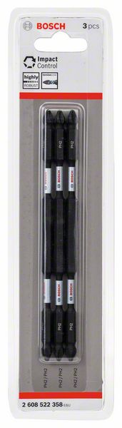 BOSCH Doppelklingen Schrauberbit-Set Impact Control, 3-teilig, PH2-PH2, 150 mm