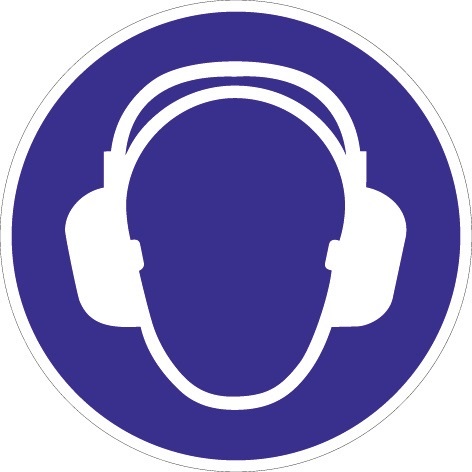 PROMAT Folie Gehörschutz benutzen D.200mm blau/weiß ASR A1.3 DIN EN ISO 7010